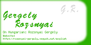 gergely rozsnyai business card